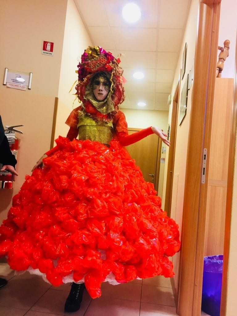 red carnival dress