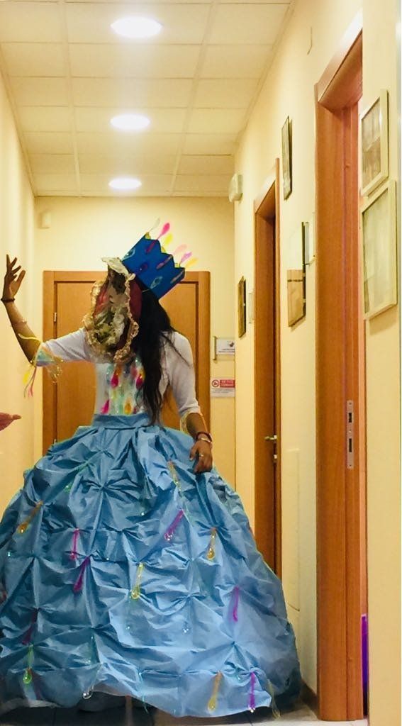 Model in carnival dress