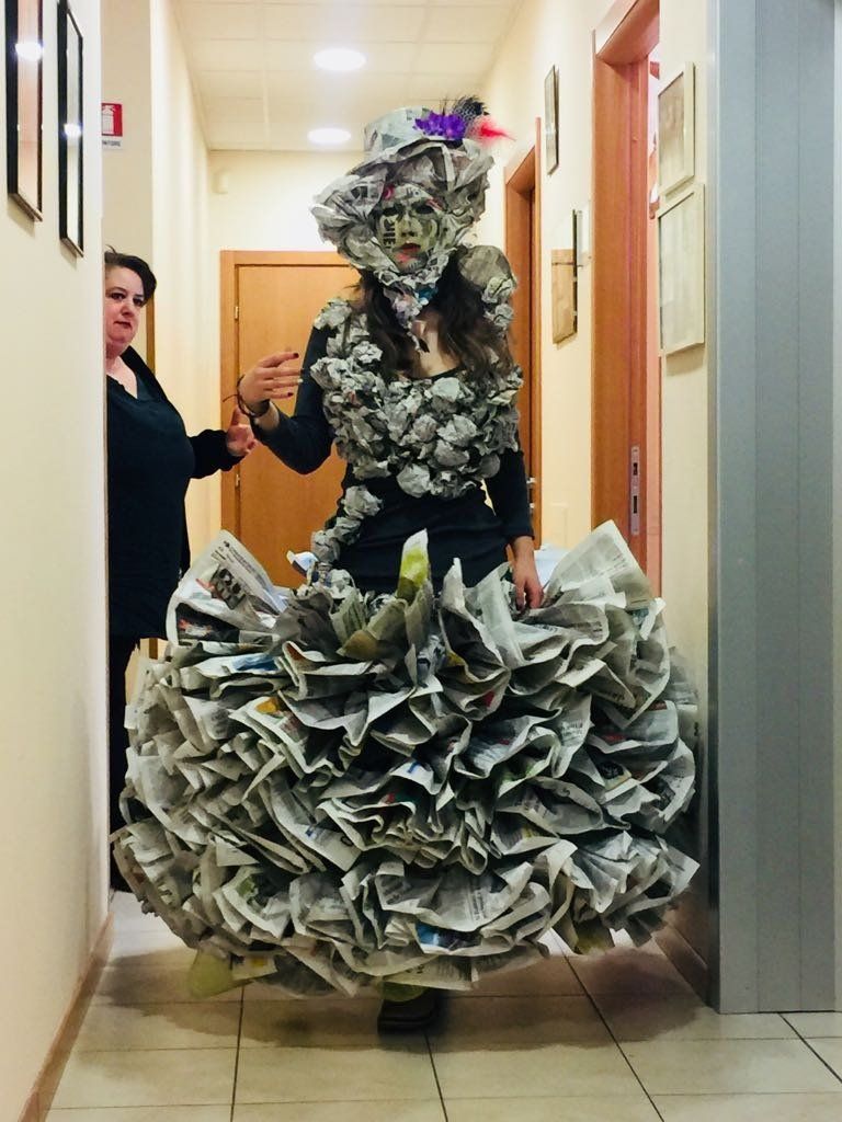 Model in carnival dress