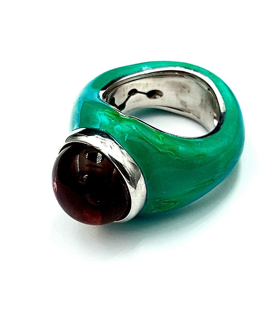 ANELLO ARGENTO SMALTO RUBILITE 03