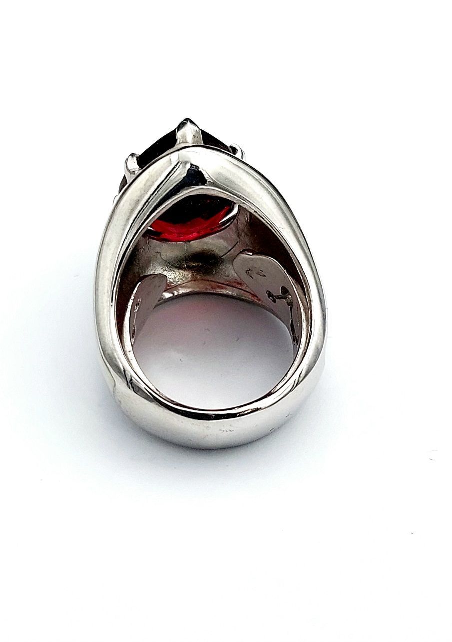 ANELLO ARG SMALTO BIANCO TORMALINA 04