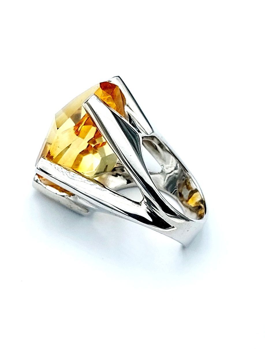 Anello argento e topazio citrino 02