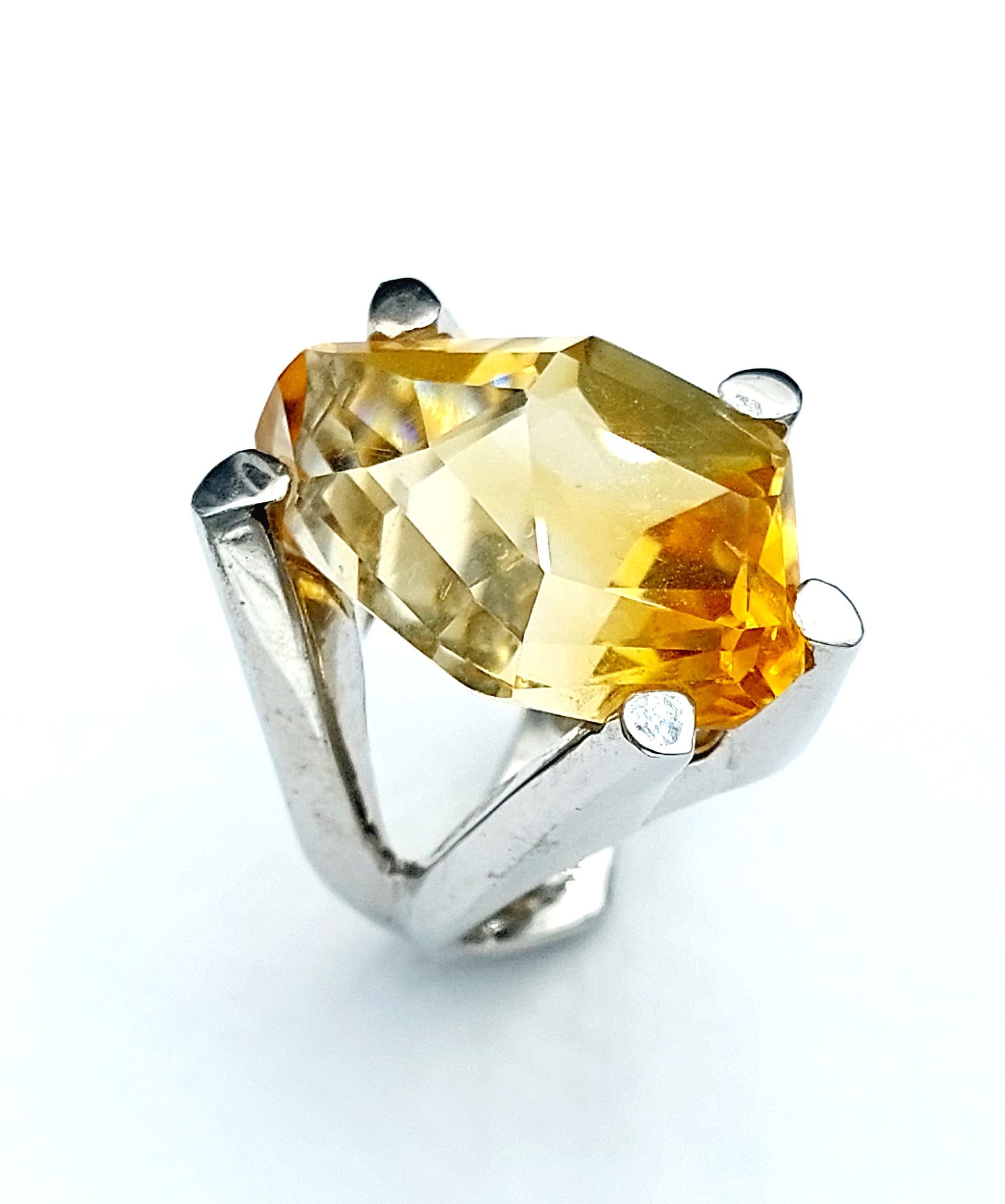 Anello argento e topazio citrino 03