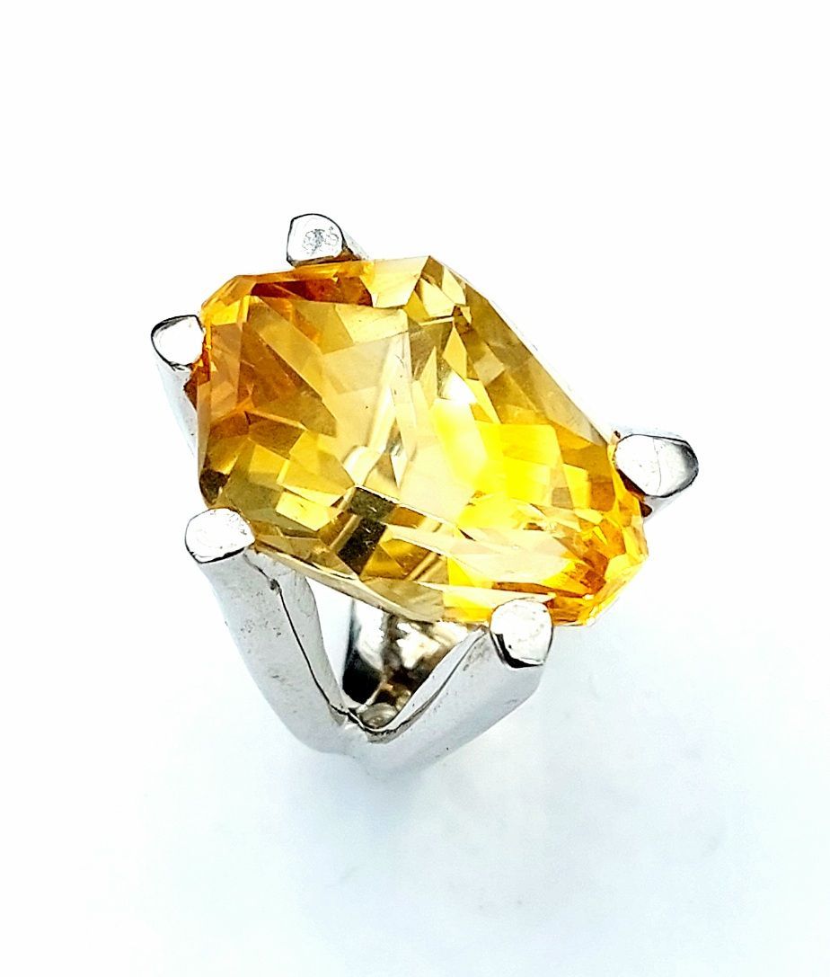 Anello argento e topazio citrino 04