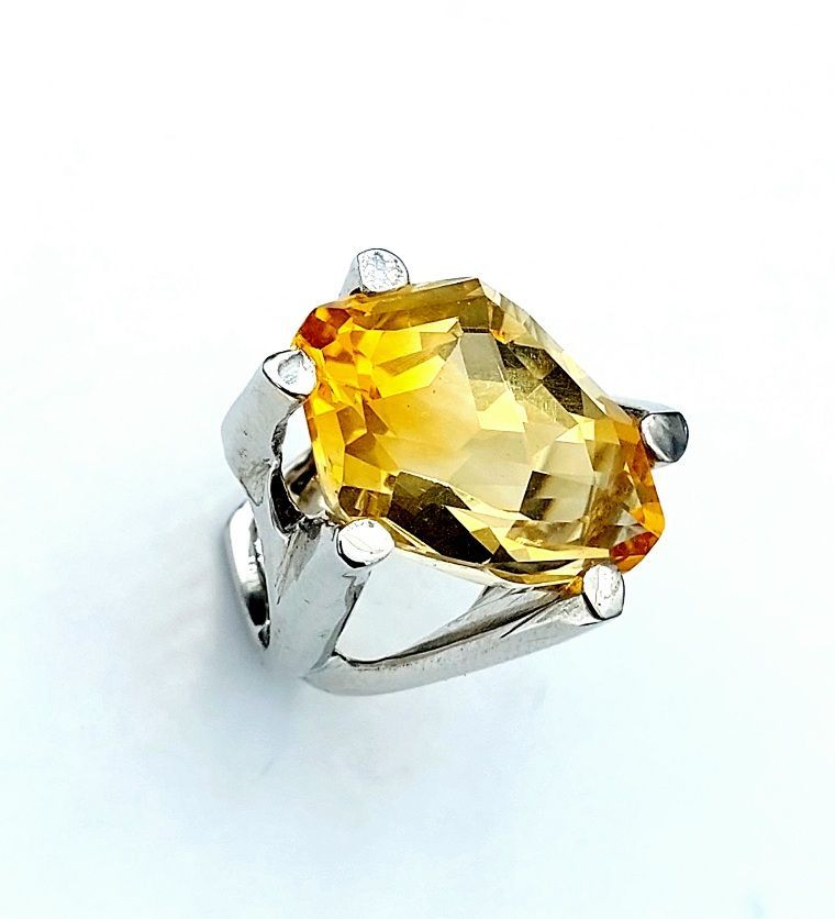 Anello argento e topazio citrino 05