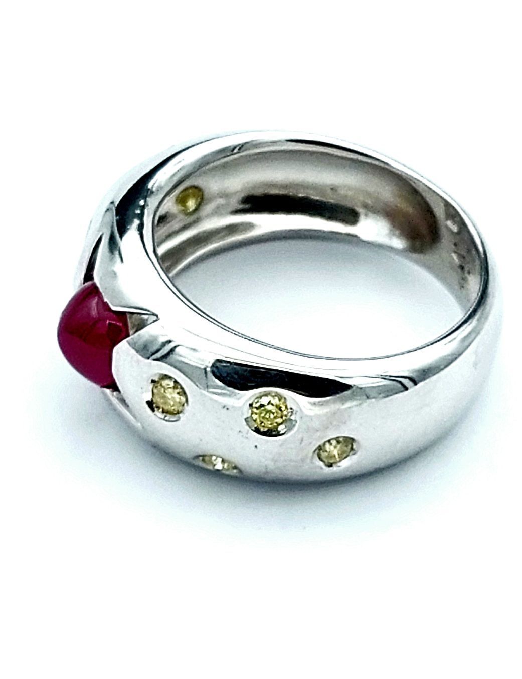 Anello oro rubino e brill fancy 01