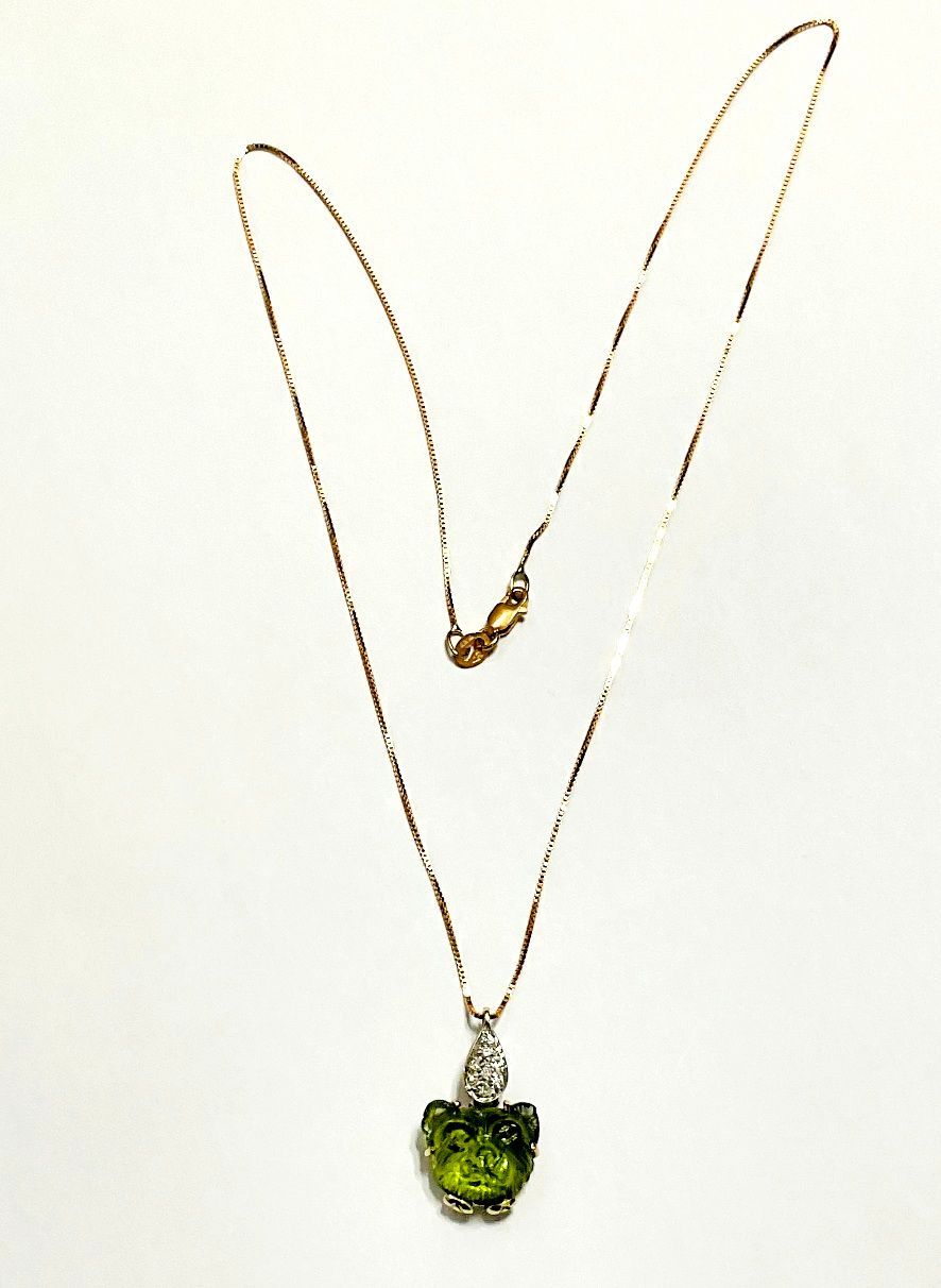 Catena oro pendente orsetto verde 06