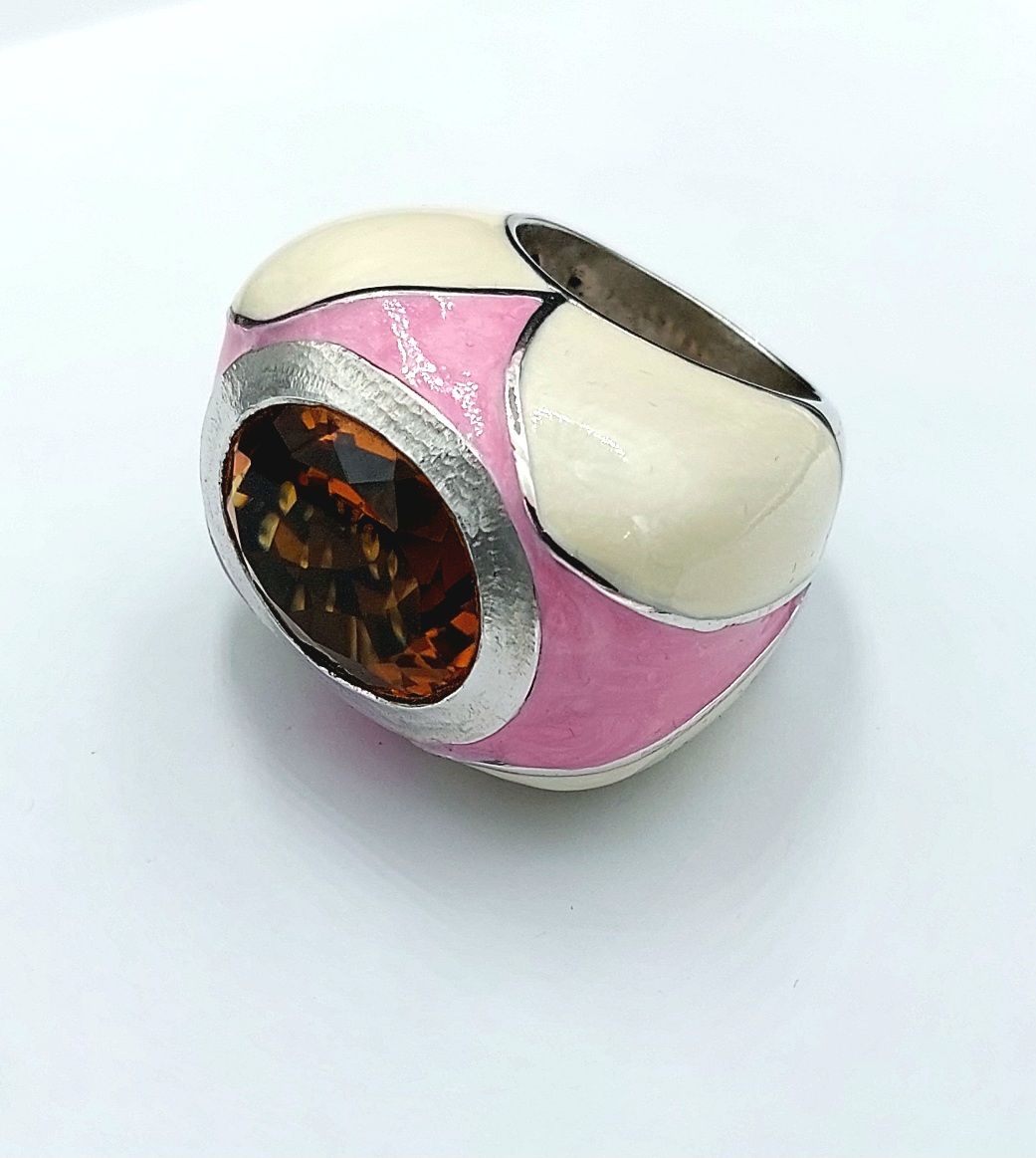 anello arg top smalto rosa bianco 04