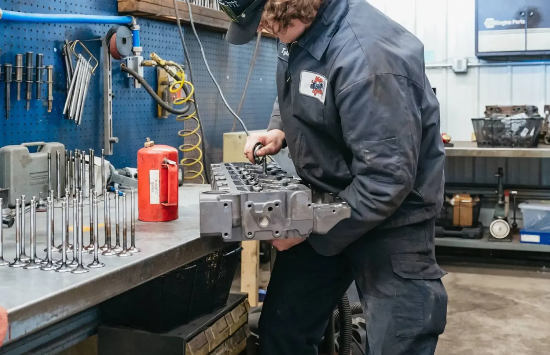 Our Mechanic Working on Engine Head in Cannon Falls, MN - Nate's Garage