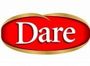 A red and gold dare logo on a white background.