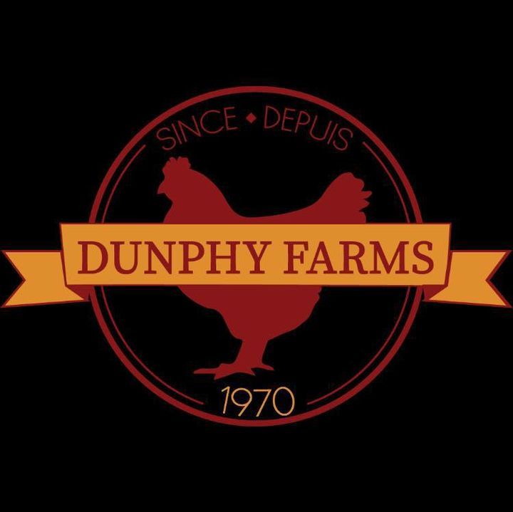 A logo for dunphy farms since 1970