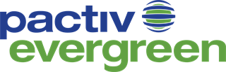 A blue and green logo for pactiv evergreen