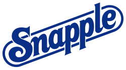A blue snapple logo on a white background