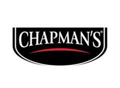 The chapman 's logo is black and white with a red stripe.