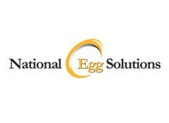 The logo for national egg solutions is yellow and black.