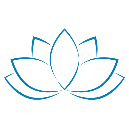 Lotus flower icon in blue