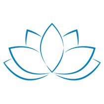 Lotus flower icon in blue