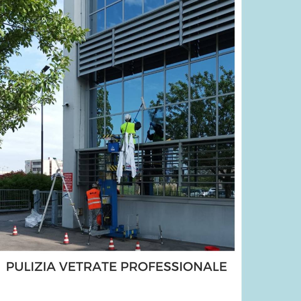 lavaggio vetri di una sede industriale