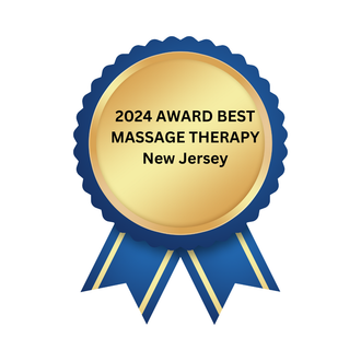 A ribbon that says 2024 award best massage therapy new jersey