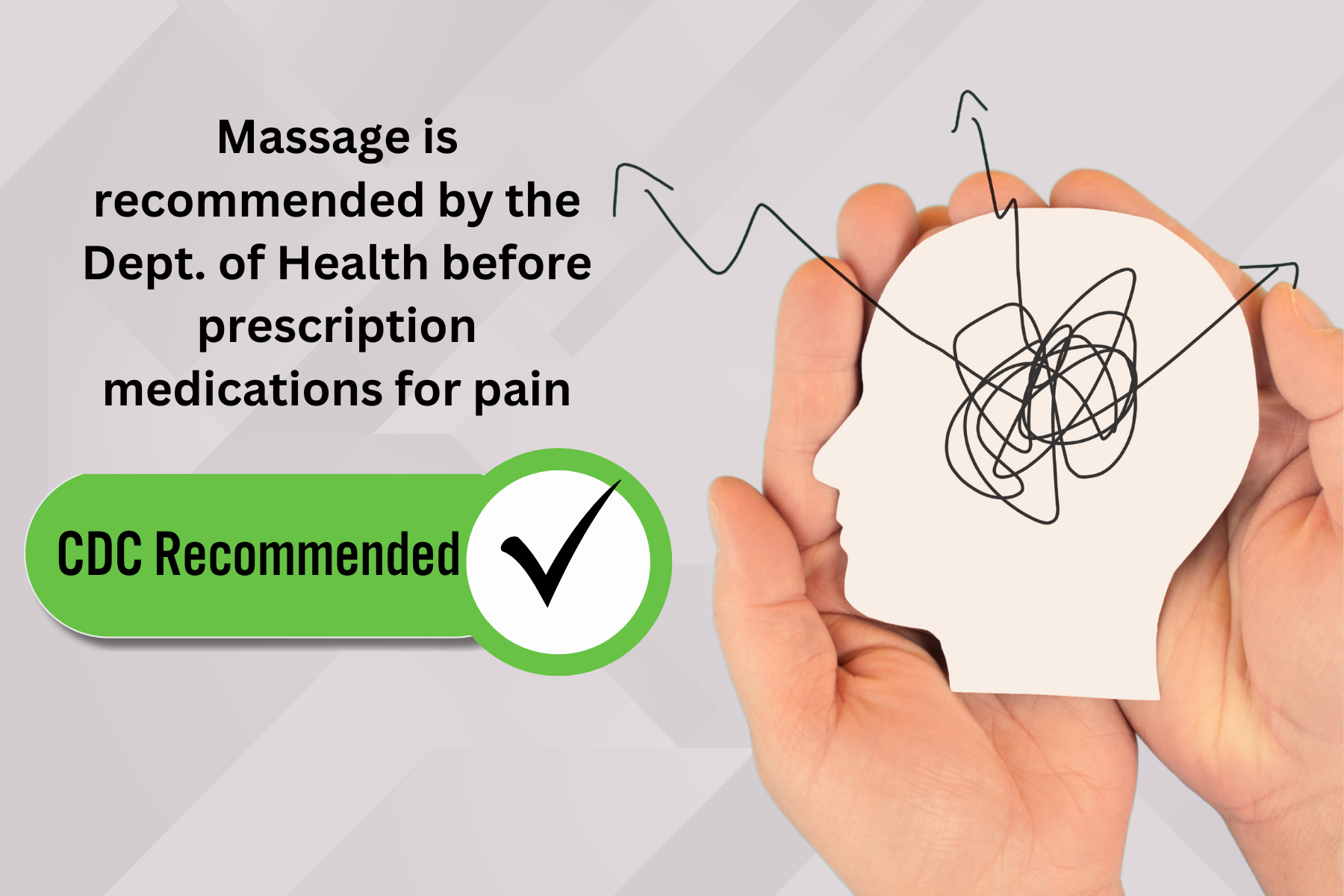 Massage is recommended by the department of health before prescription medications for pain