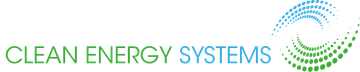A logo for clean energy systems with a green and blue circle