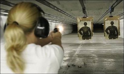 Woman Practicing in Shooting Range — Montgomery, AL — Workable Solutions