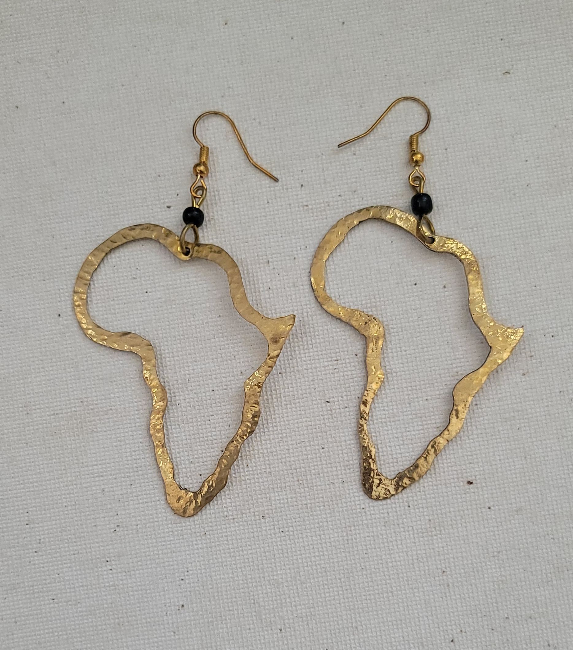 Large Brass Continent Earrings