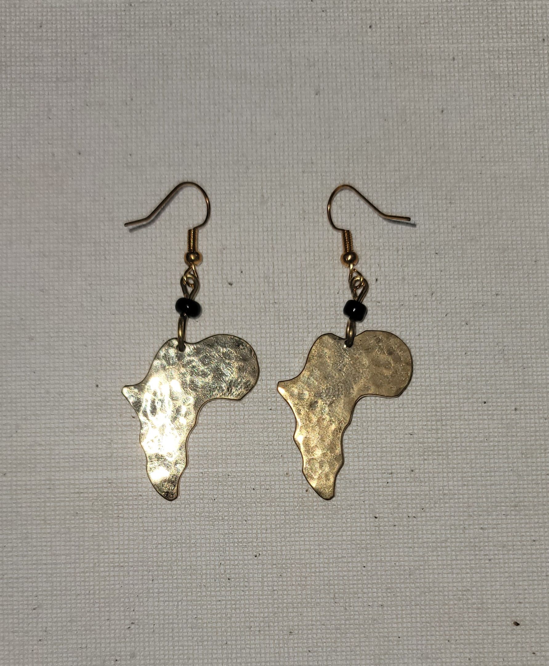 small Brass Continent Earrings