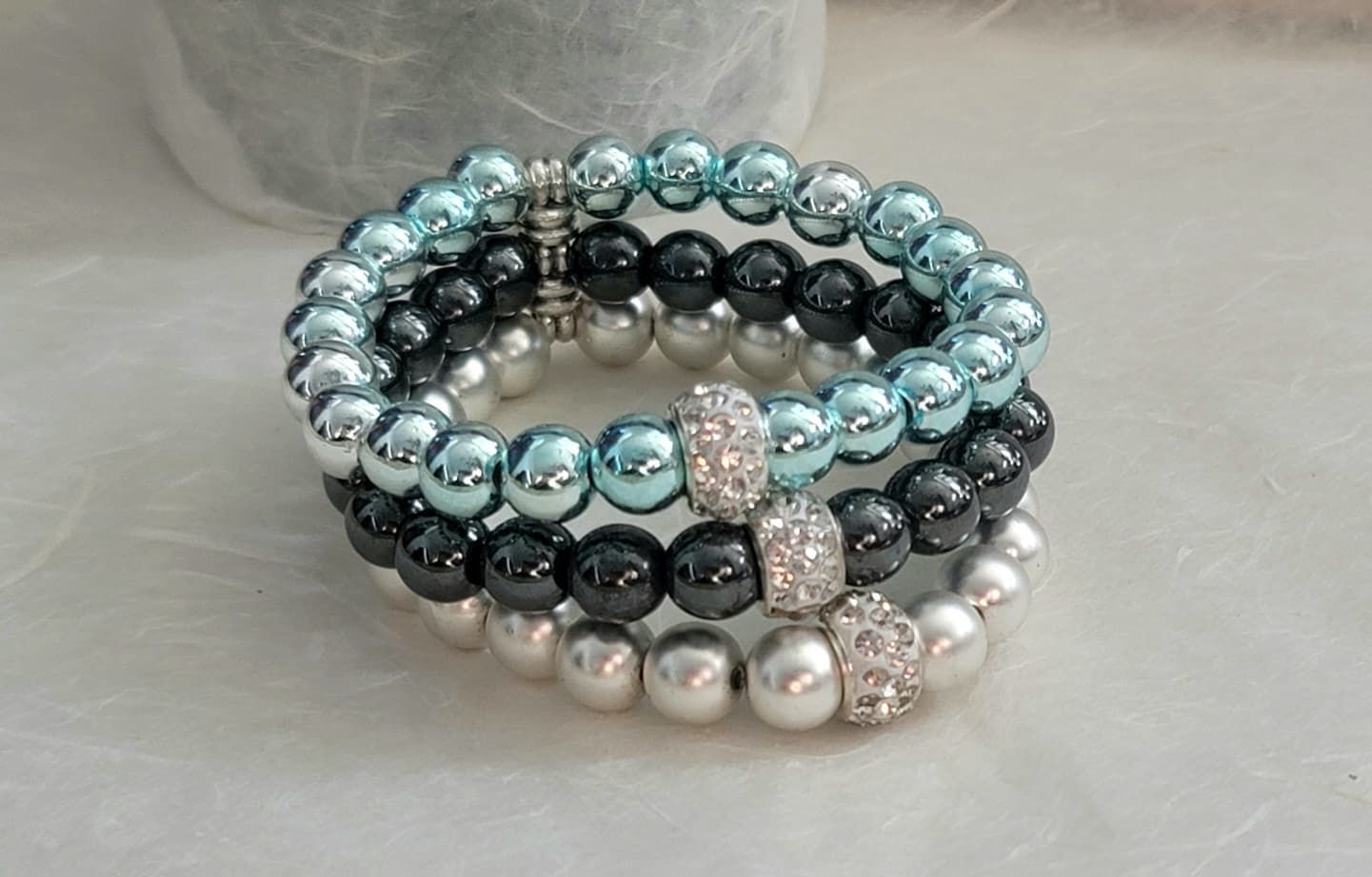 Hematite 3 tier Bracelet