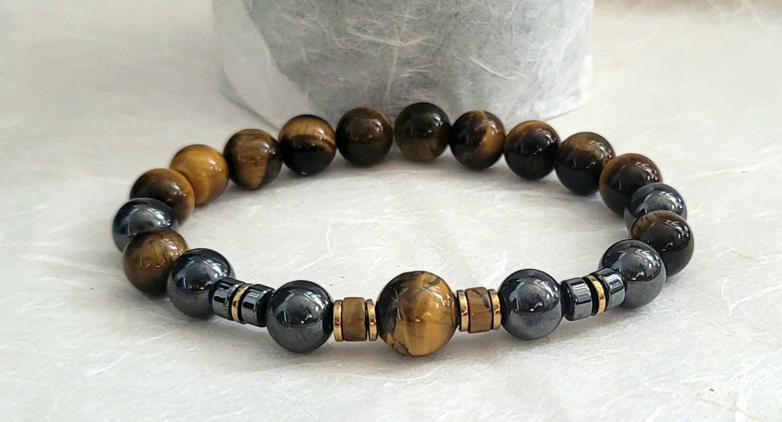 Hematite &Tiger Eye  Bracelet for him – Strength, Confidence & Luxury