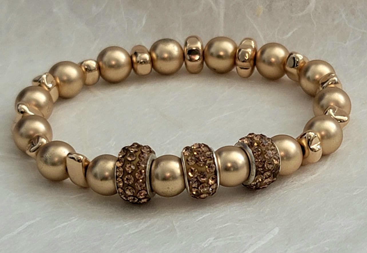 Hematite Golden Nugget Bracelet