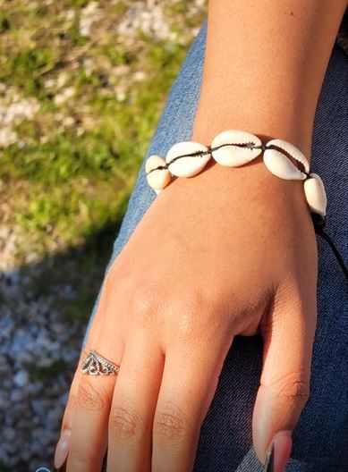 Ugandan Cowrie Shell Adjustable Bracelet