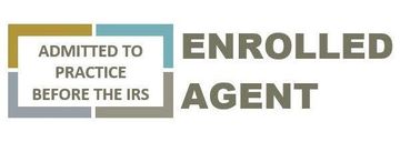 Logo: Enrolled Agent, admitted to practice before the IRS.