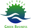 A green and blue logo for a company called green business.