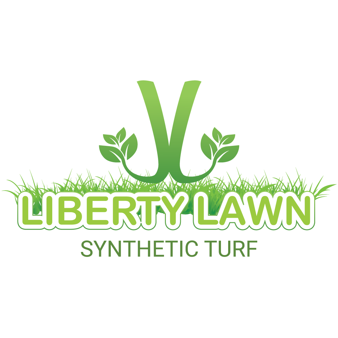 A logo for liberty lawn synthetic turf