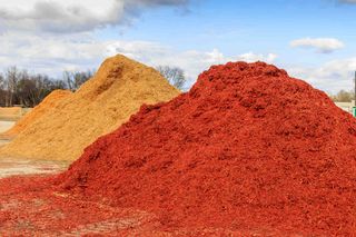 Red Mulch and Wood Chip Mound Mulch service in Baytown, TX