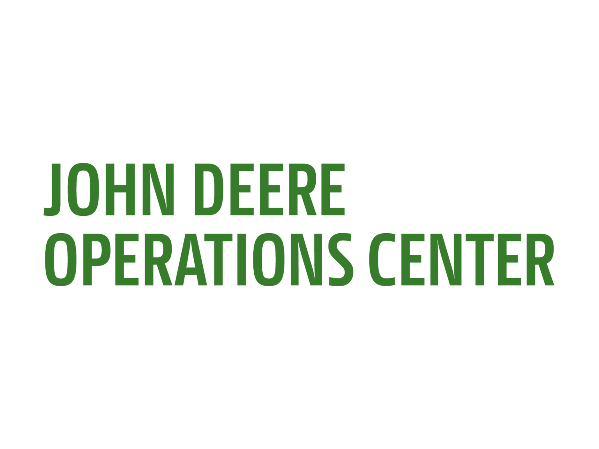 Das Logo des John Deere Operations Center ist grün und weiß auf weißem Hintergrund.