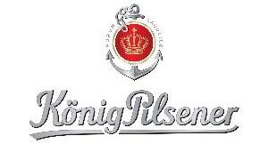 Ein König-Pilsener-Logo mit einem Anker und einer Krone darauf.