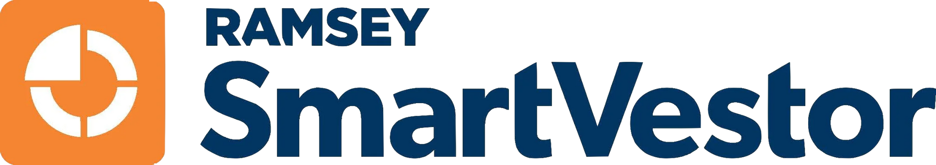 Logo for Ramsey SmartVestor, featuring an orange square with a white target and the words 