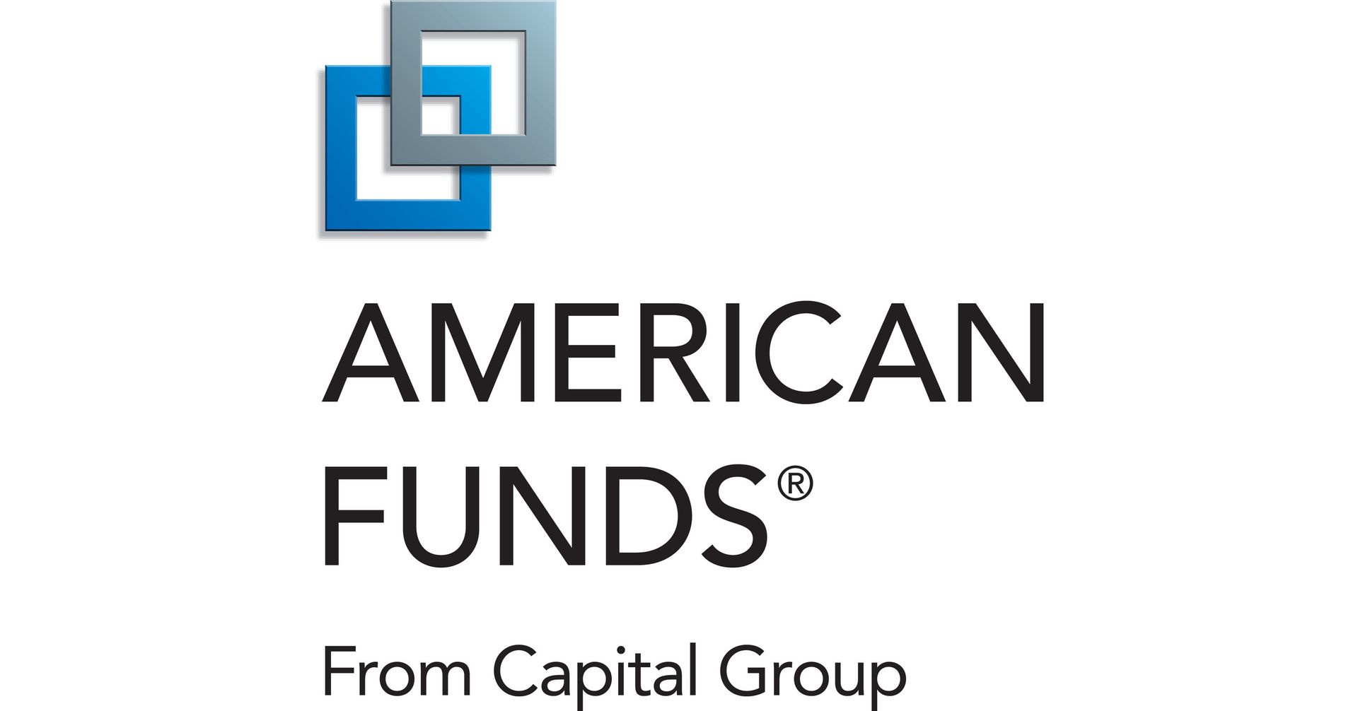 American Funds logo: two overlapping blue and gray squares above the text 