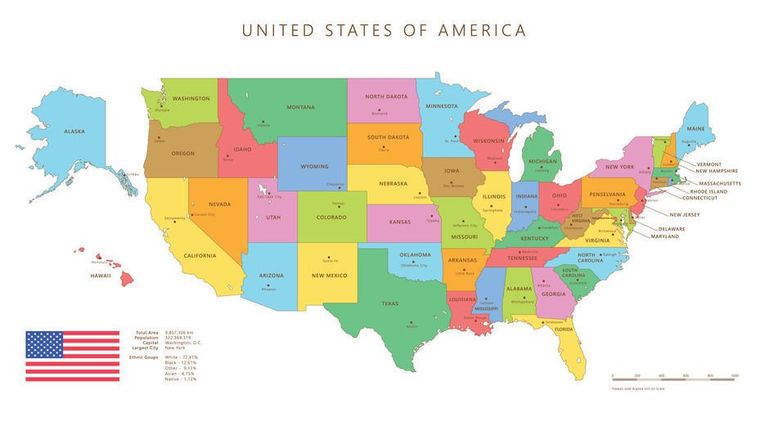 United States Of America Map — Port Orange, FL — Cheryl’s Creative Services