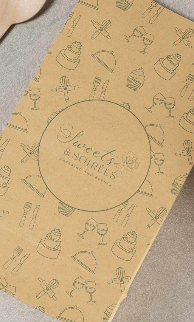 A piece of paper with a circle in the middle that says ' sweets & snacks ' on it.