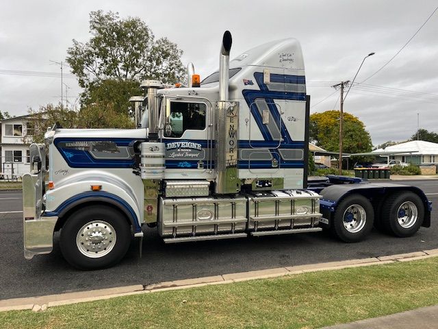 Large white rig with truck guards — Deveigne Fabrications In Brocklehurst, NSW