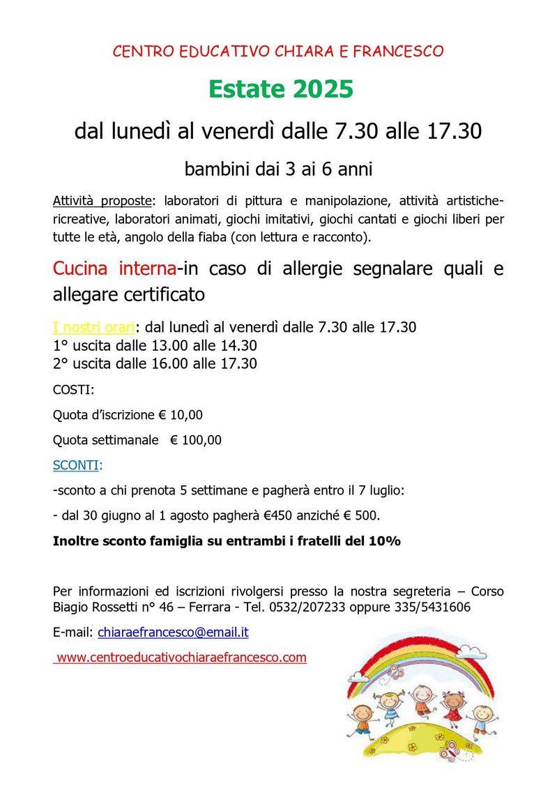 centro estivo 2022