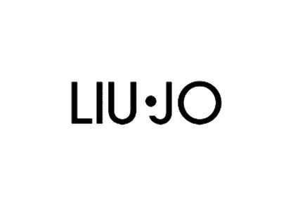 Un logo in bianco e nero per Liu Jo su uno sfondo bianco.
