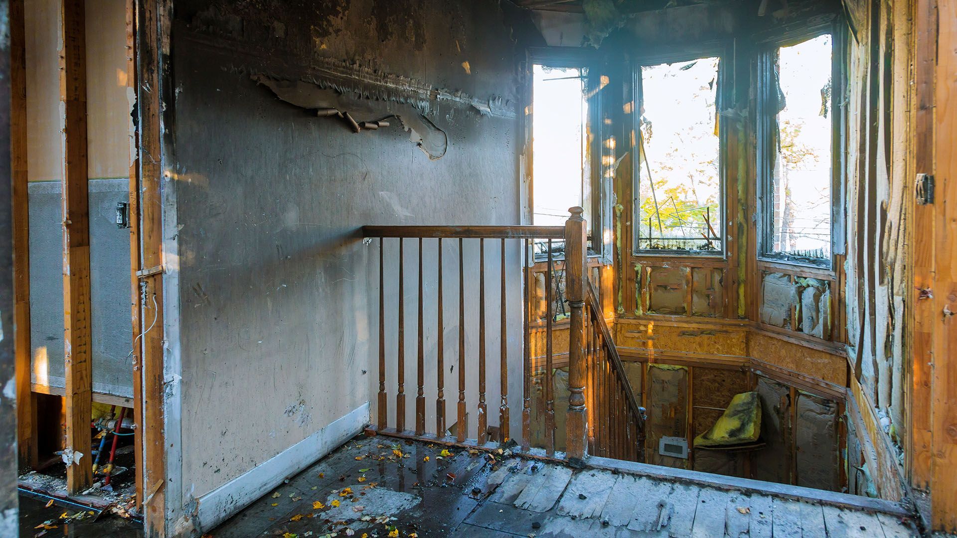 fire damaged home