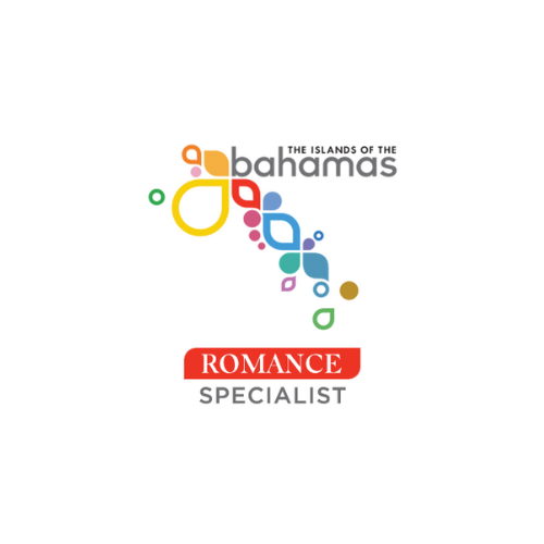 Bahamas tourism logo: Colorful abstract map with 