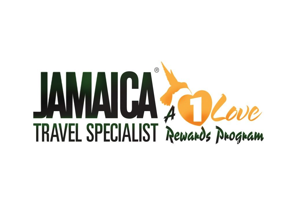 Jamaica Travel Specialist Rewards Program logo with hummingbird, heart, and text.