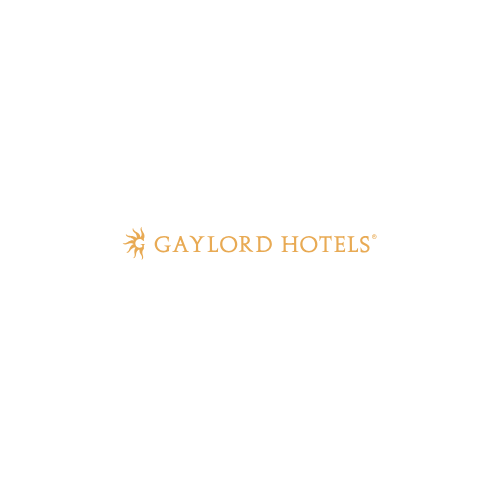 Gaylord Hotels logo with gold sun and text.