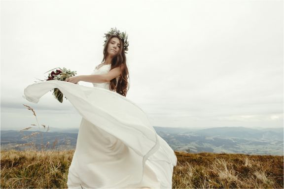 sachin and babi light blue dress Dream Bohemian Elegant Lace Wedding Dress – MakerryBridal main image 0